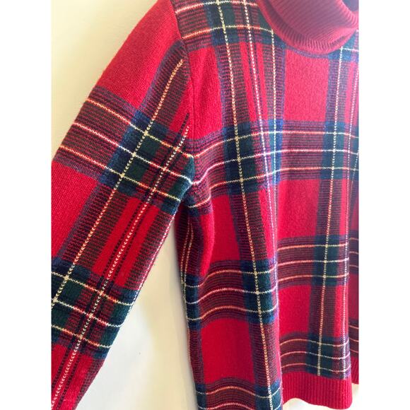 Vtg Ralph Lauren wall Christmas plaid turtleneck sweater size medium women’s - Picture 3 of 5